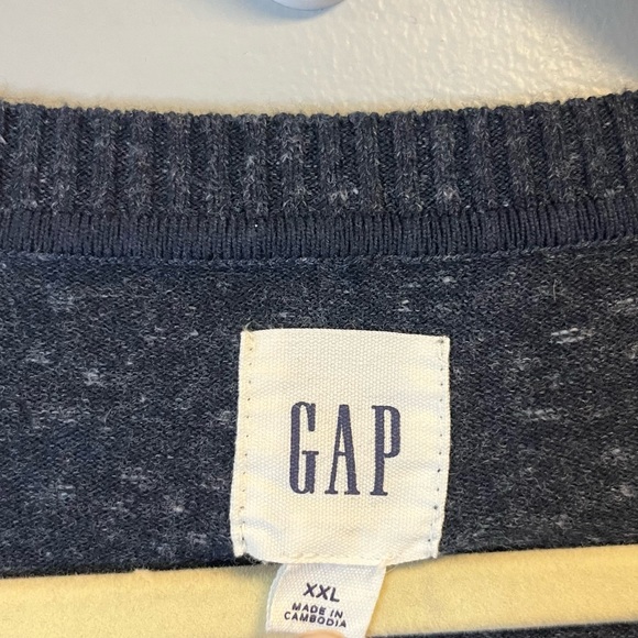 GAP Factory Sweater Tapestry Navy Mens Crewneck Knit Long Sleeve Sz XXL EUC - Picture 4 of 5